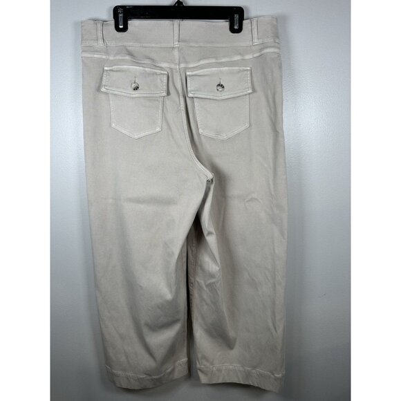 SPANX Stretch Twill Cropped Wide Leg size 2XL in Bone Beige Khaki Pants 20312R - Picture 5 of 9